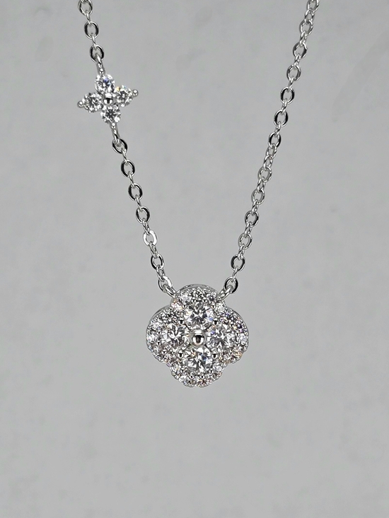 Jewelry - 14k Gold-Filled Moisanite Floral Cluster Pendant Necklace